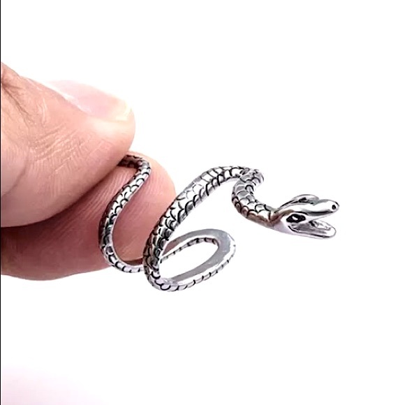 ⚜️[𝟯/$𝟭𝟴]⚜️NEW Antique Silver Snake Ear Cuff Earring - Picture 3 of 10